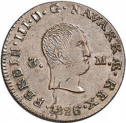 Large Obverse for 3 Maravedies 1826 coin