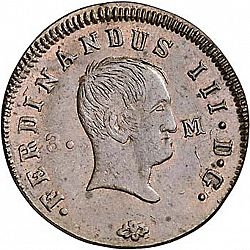 Large Obverse for 3 Maravedies 1830 coin