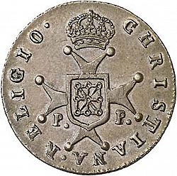 Large Reverse for 3 Maravedies 1820 coin