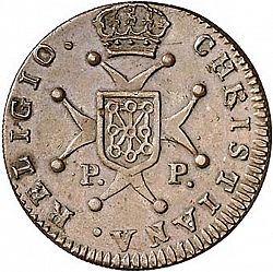 Large Reverse for 3 Maravedies 1826 coin