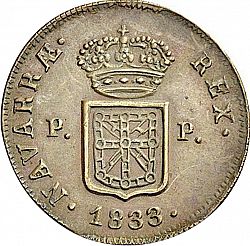 Large Reverse for 3 Maravedies 1833 coin