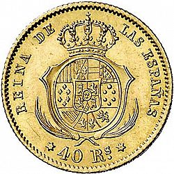 Large Reverse for 40 Reales 1861 coin