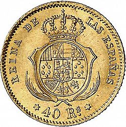Large Reverse for 40 Reales 1863 coin