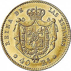 Large Reverse for 40 Reales 1864 coin
