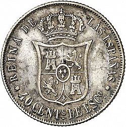 Large Reverse for 40 Céntimos Escudo 1865 coin