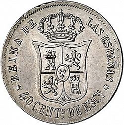 Large Reverse for 40 Céntimos Escudo 1866 coin