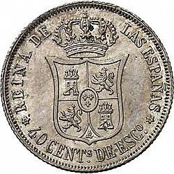 Large Reverse for 40 Céntimos Escudo 1868 coin