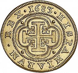 Large Reverse for 4 Escudos 1683 coin