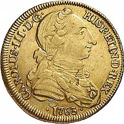 Large Obverse for 4 Escudos 1763 coin