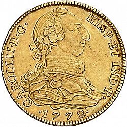Large Obverse for 4 Escudos 1772 coin