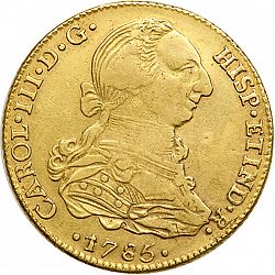 Large Obverse for 4 Escudos 1785 coin