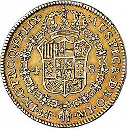 Large Reverse for 4 Escudos 1777 coin