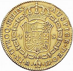 Large Reverse for 4 Escudos 1781 coin