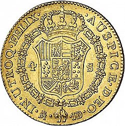 Large Reverse for 4 Escudos 1782 coin