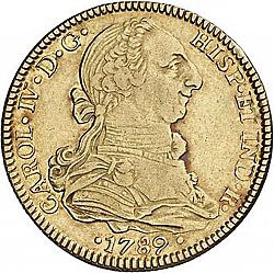 Large Obverse for 4 Escudos 1789 coin