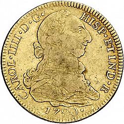 Large Obverse for 4 Escudos 1790 coin