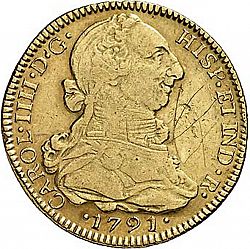 Large Obverse for 4 Escudos 1791 coin