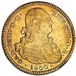 Large Obverse for 4 Escudos 1800 coin