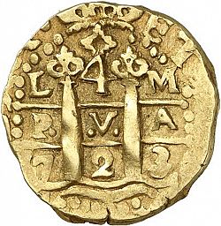 Large Obverse for 4 Escudos 1723 coin