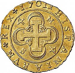 Large Reverse for 4 Escudos 1701 coin