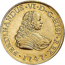 Large Obverse for 4 Escudos 1747 coin