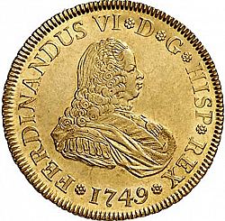 Large Obverse for 4 Escudos 1749 coin