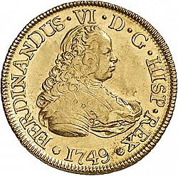 Large Obverse for 4 Escudos 1749 coin