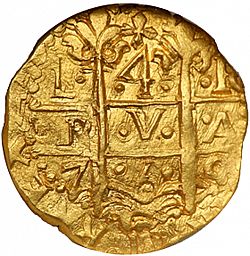 Large Obverse for 4 Escudos 1750 coin