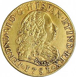 Large Obverse for 4 Escudos 1753 coin