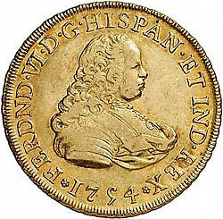 Large Obverse for 4 Escudos 1754 coin