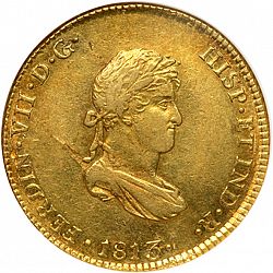 Large Obverse for 4 Escudos 1813 coin