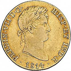 Large Obverse for 4 Escudos 1814 coin