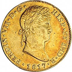 Large Obverse for 4 Escudos 1817 coin