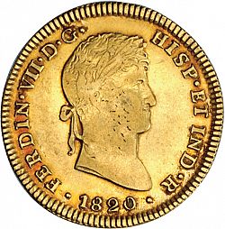 Large Obverse for 4 Escudos 1820 coin
