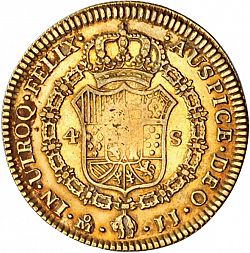Large Reverse for 4 Escudos 1820 coin