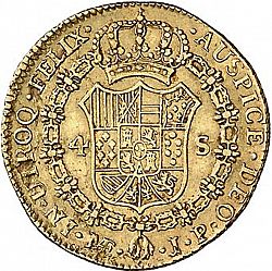 Large Reverse for 4 Escudos 1820 coin