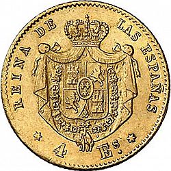 Large Reverse for 4 Escudos 1866 coin