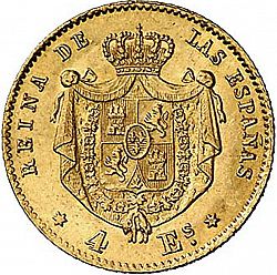 Large Reverse for 4 Escudos 1867 coin