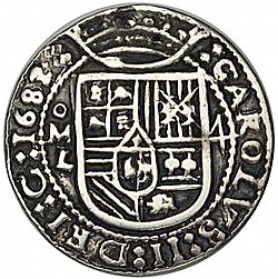 Large Obverse for 4 Reales 1682 coin