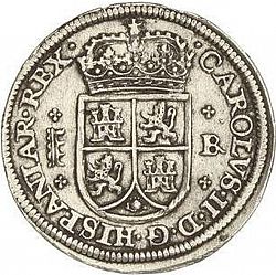 Large Obverse for 4 Reales 1691 coin