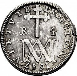 Large Reverse for 4 Reales 1687 coin