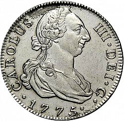 Large Obverse for 4 Reales 1775 coin