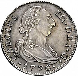 Large Obverse for 4 Reales 1776 coin