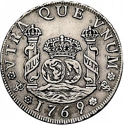 Large Reverse for 4 Reales 1769 coin