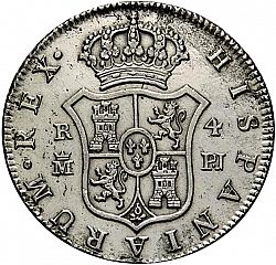 Large Reverse for 4 Reales 1775 coin