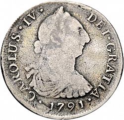Large Obverse for 4 Reales 1791 coin