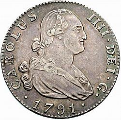 Large Obverse for 4 Reales 1791 coin