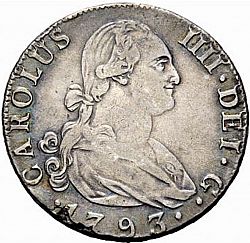 Large Obverse for 4 Reales 1793 coin
