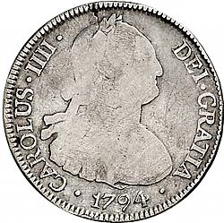 Large Obverse for 4 Reales 1794 coin
