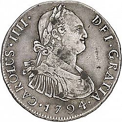 Large Obverse for 4 Reales 1794 coin